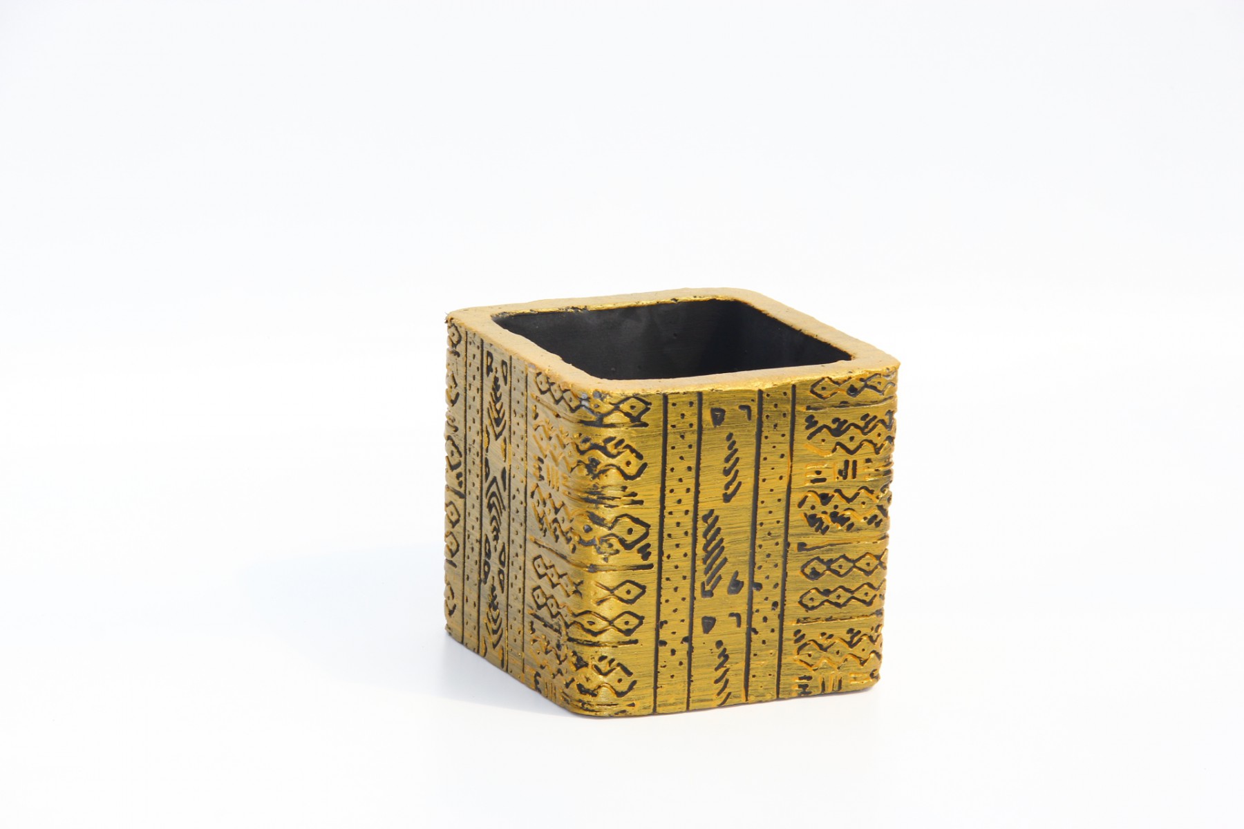 KAKTÜS SAKSISI - EL YAPIMI ARKAİK KAHVERENGİ