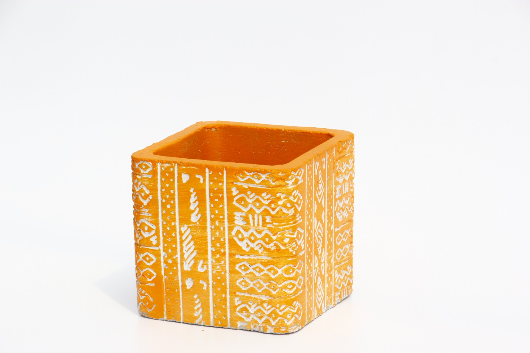 KAKTÜS SAKSISI - EL YAPIMI ARKAİK TURUNCU RENK