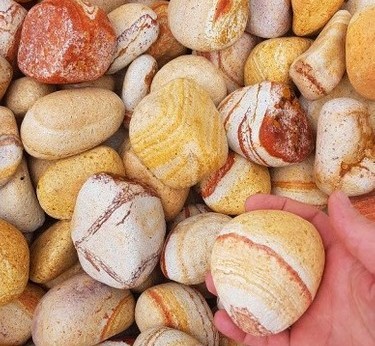 DOLOMİT TAŞI SARI ÇİZGİLİ 4-6 cm 10 KG DOĞAL DEKORASYON TAŞI