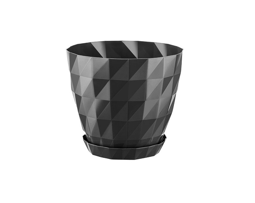 MODULAR SQUARE SAKSI 3 ADET - 1.85 LT SİYAH DEKORATİF SAKSI