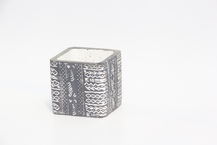 KAKTÜS SAKSISI - EL YAPIMI ARKAİK GRİ RENK