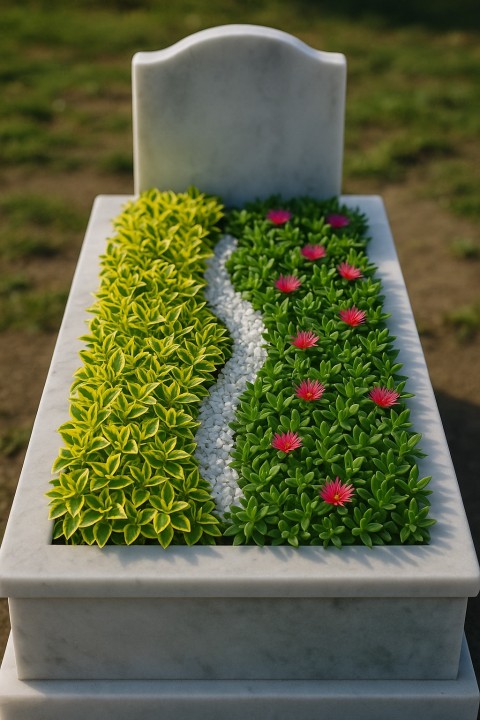 MEZAR - KABİR BİTKİ SETİ - 60 ADET 2 ÇEŞİT KALICI BİTKİ (Sarı Gold Taflan-Kırmızı Buz Çiçeği)