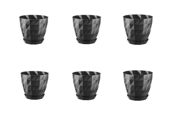 MODULAR SQUARE SAKSI - 6 LT SİYAH DEKORATİF SAKSI