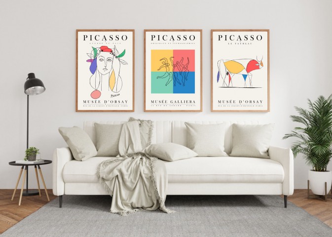 Pablo Picasso 3'lü Çerçevesiz Poster Duvar Tablosu 003